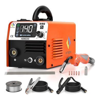 HITBOX 140A MIG Welder 110V, Flux Core Welder/Stick ARC/Lift TIG 3 In 1 Gasless MIG Welding Machine with Synergy Dual Voltage IGBT Inverter Welder